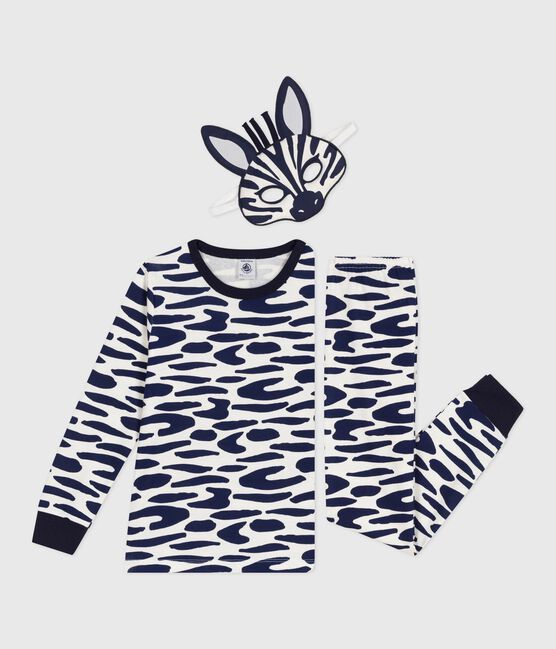 Katoenen verkleedpyjama met zebraprint voor kinderen blauw MILK/ SOIR