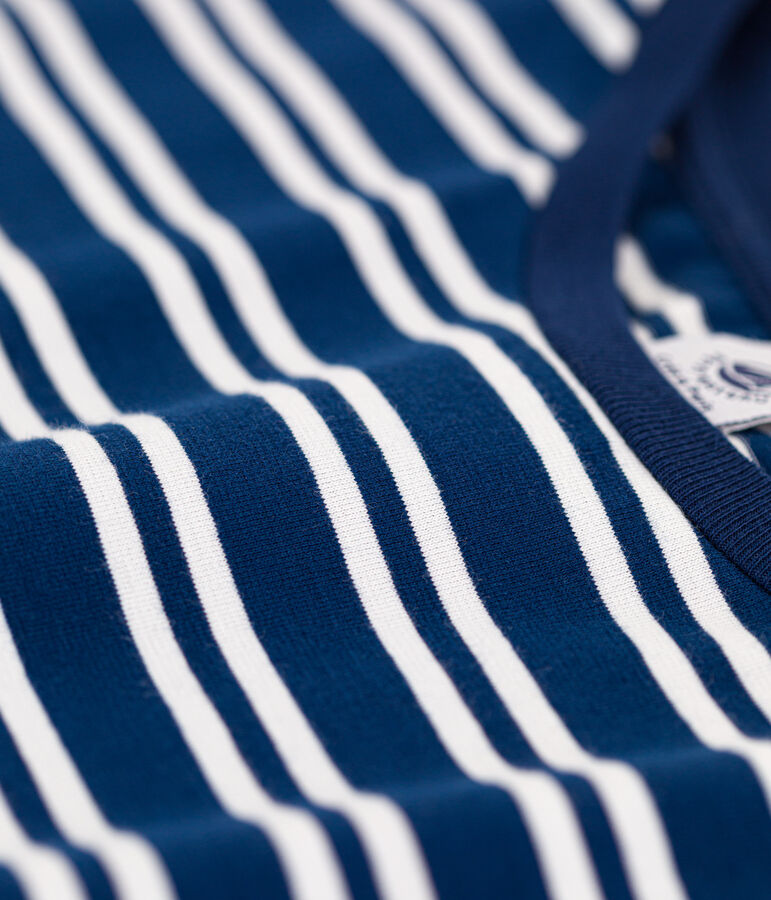 T-shirt LE BOXY en coton Femme bleu MEDIEVAL/blanc MARSHMALLOW