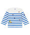 Marinière créative bébé fille blanc MARSHMALLOW/bleu PERSE