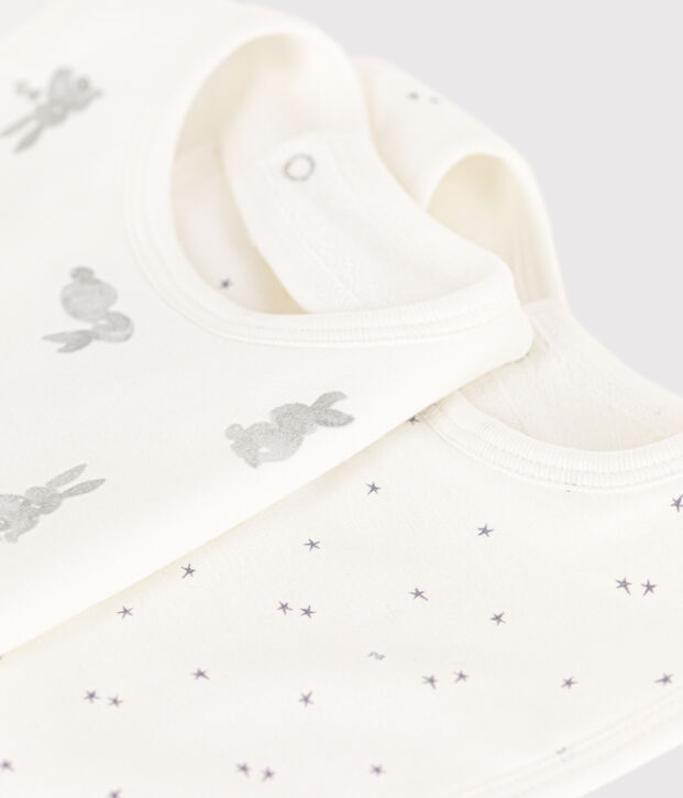 SET VAN 2 KATOENEN SLABBETJES VOOR BABY'S multicouleur