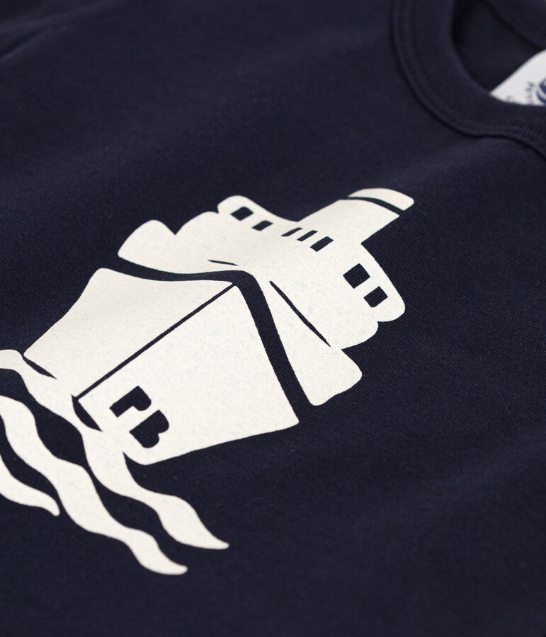 Tee-shirt manches courtes b&eacute;b&eacute; en jersey avec motif bleu