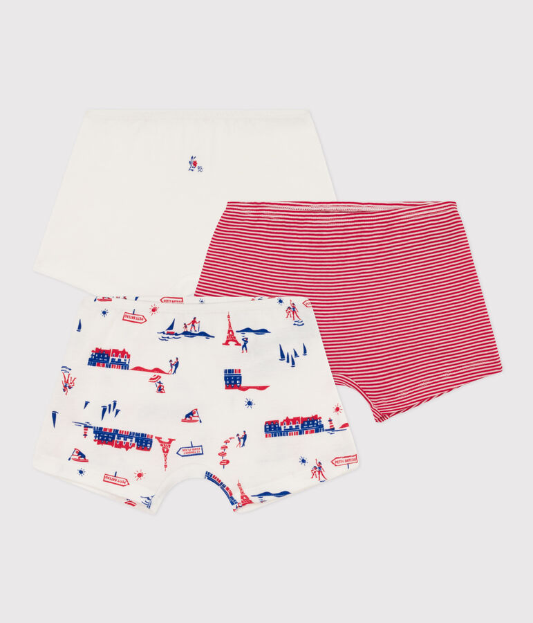 Lot de 3 shorties Paris en coton petite fille multicouleur