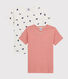 Set van 2 T-shirts met korte mouwen voor jongens met yeti voetafdruk