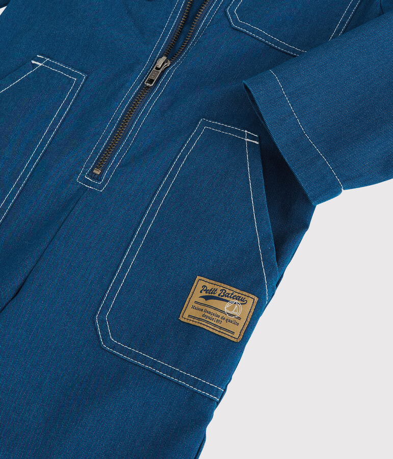 Combinaison en denim serge fille / gar&ccedil;on bleu MAJOR
