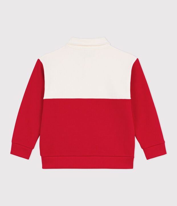 Katoenen sweatshirt in polostijl voor kinderen rood/rood
