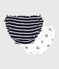 Lot de 2 culottes femme en coton  imprimé cœurs variante 1