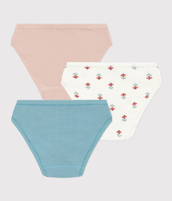 Lot de 3 culottes fleurs en coton petite fille variante 1