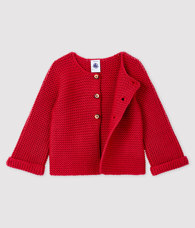 Cardigan van wol en katoen voor baby meisje roze