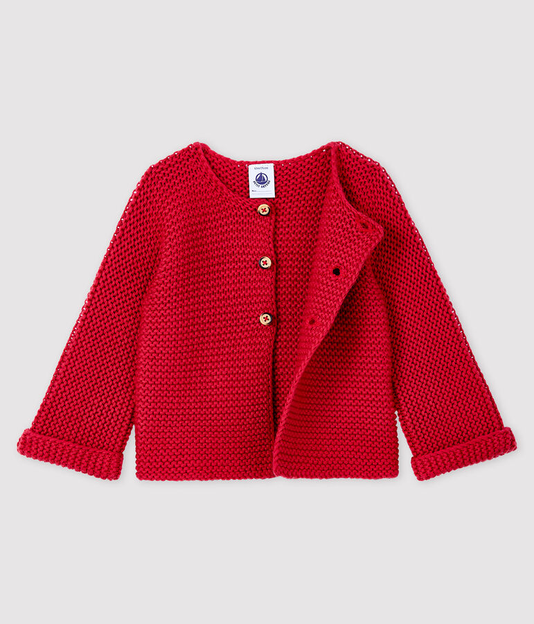 Cardigan laine et coton b&eacute;b&eacute; fille rose POPPY