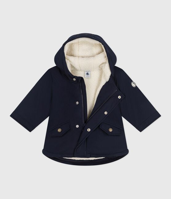 Parka bébé mi-longue unie bleu SMOKING