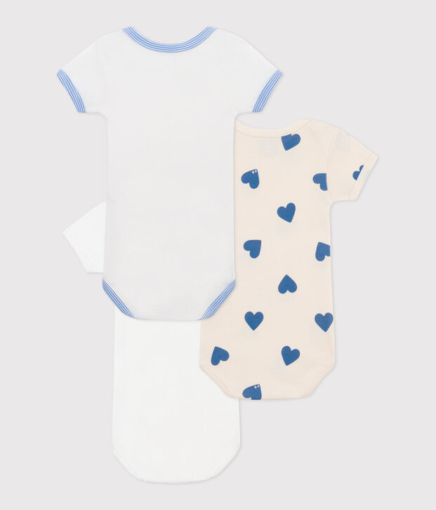3-pack katoenen rompertjes met korte mouwen en print voor baby's multicouleur
