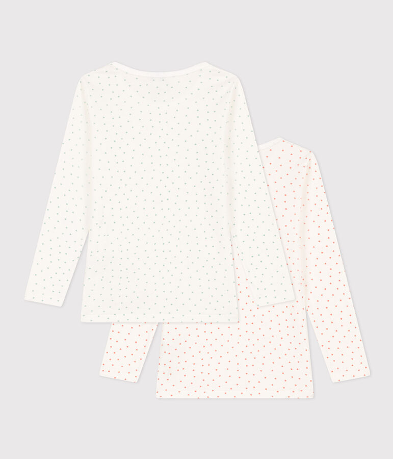 Set van 2 T-shirts met lange mouwen met hart voor meisjes in katoen multicouleur