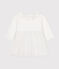 Babyjurk in tule en tubic wit MARSHMALLOW/grijs ARGENT