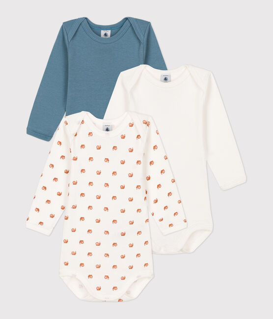 Set van 3 katoenen body's met lange mouwen en slakken voor baby's variante 1