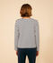 Katoenen marinetruitje met knoopsluiting voor dames wit MARSHMALLOW/blauw SMOKING