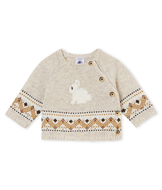 Cardigan tricot jacquard bébé garçon beige CREAMY CHINE