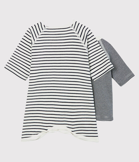 Set met gestreepte kimono romper en gestreepte top voor baby's van biologisch katoen variante 1