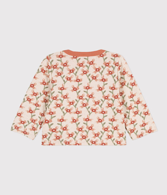 Cardigan in doorgestikte tubic met print voor baby's wit AVALANCHE/ MULTICO