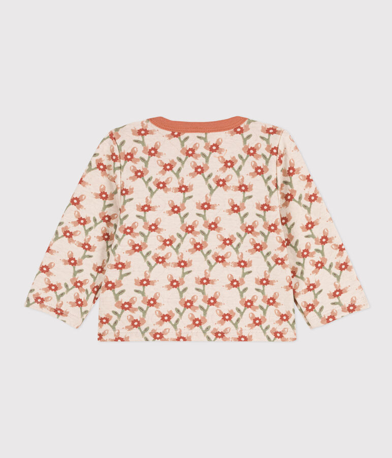 Cardigan en tubique matelass&eacute; imprim&eacute; b&eacute;b&eacute; &eacute;cru/multicouleur