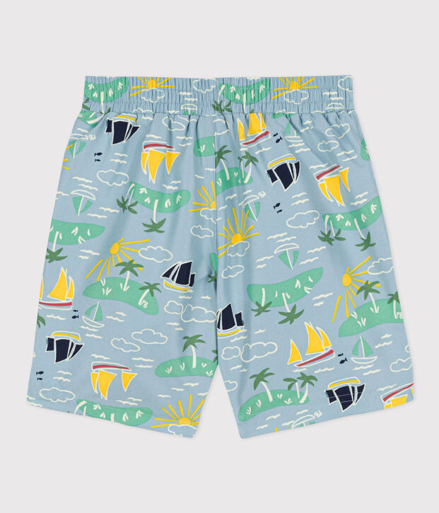 Gerecycleerde zwemshort met print voor jongens blauw/multicouleur