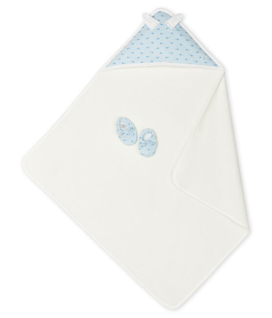 Coffret Carre De Bain Et Chaussons Bebe En Eponge Et Cote Fraicheur Multico Petit Bateau