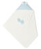 Coffret carré de bain et chaussons bébé en éponge et côte bleu FRAICHEUR/blanc MULTICO