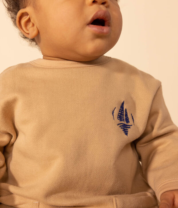 Lang pakje van molton voor baby's beige