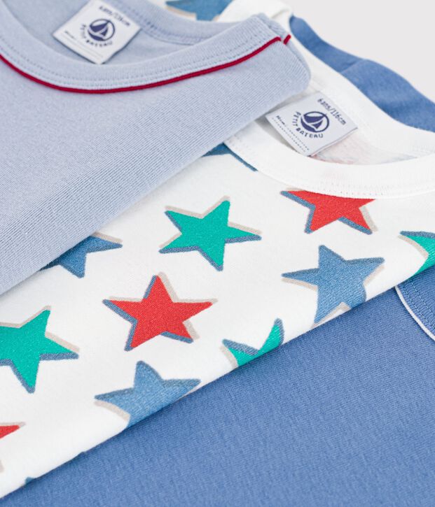 Setje met katoenen T-shirts met korte mouw en sterretjesprint voor kinderen multicouleur