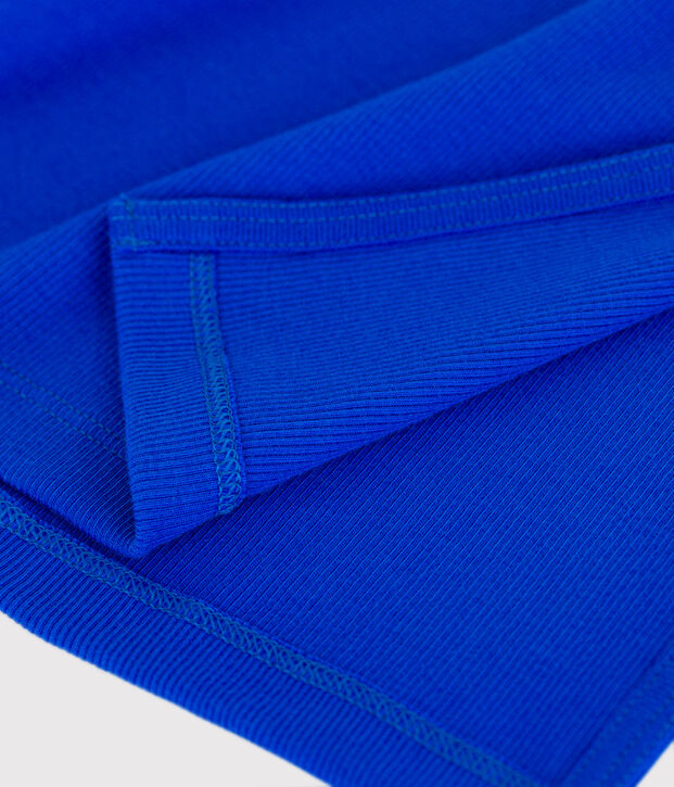 Robe d&eacute;bardeur longue femme en coton bleu