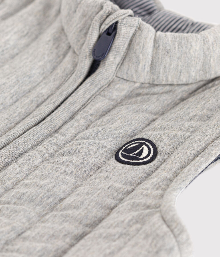 Gilet sans manche en tubique b&eacute;b&eacute; gris
