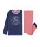 Velours jongenspyjama blauw CHALOUPE/wit MULTICO