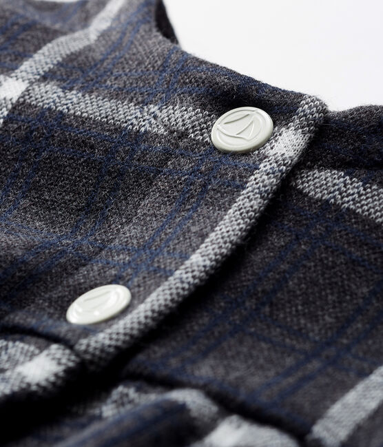 Cardigan met ruitjes babymeisje zwart CITY/wit MULTICO