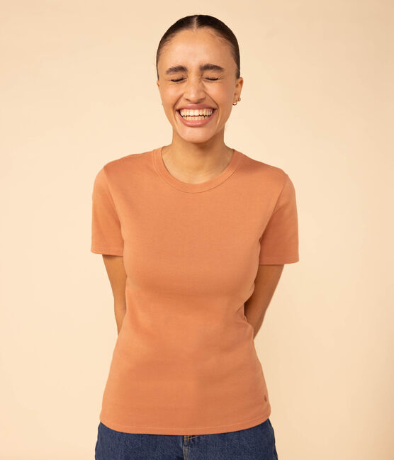 Tee-shirt L'ICONIQUE col rond en coton Femme rose SIENNA