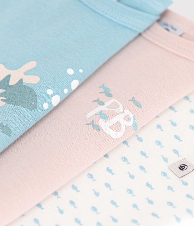 Lot de 3 bodies manches courtes en coton multicouleur