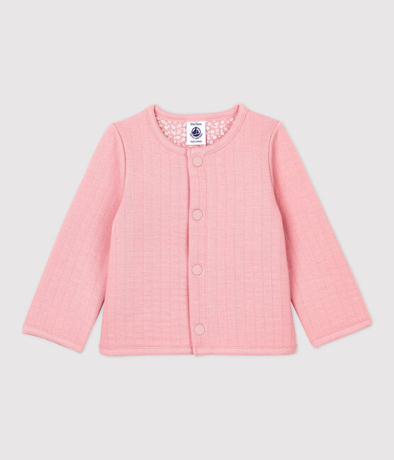 Cardigan en tubique matelassé bébé. rose CHARME