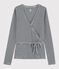 Cardigan cache-cœur en coton rayé Femme bleu SMOKING/blanc MARSHMALLOW