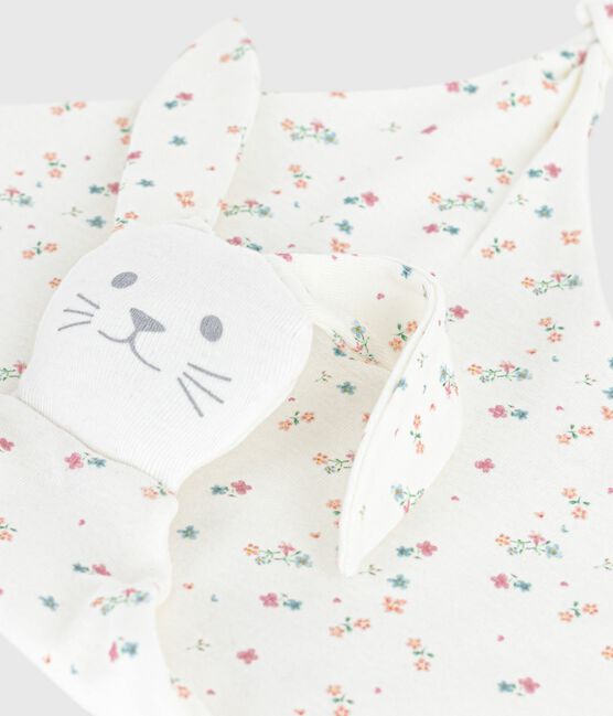Doudou bébé en coton imprimé fleuri blanc MARSHMALLOW/blanc MULTICO