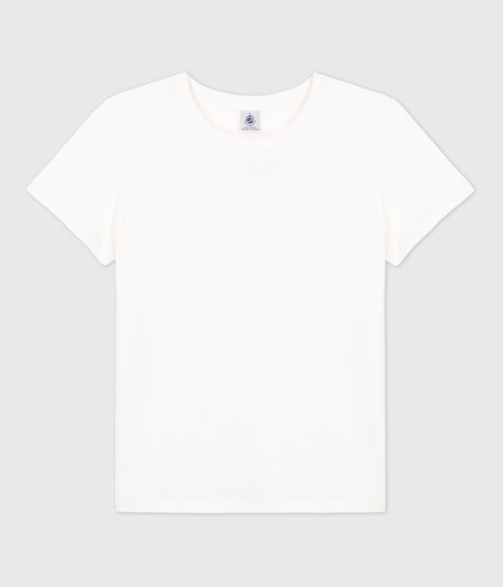 LE DROIT, katoenen T-shirt voor dames met ronde hals wit ECUME