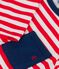 Gestreept T-shirt met lange mouwen in jersey voor baby's rood PEPS/wit MARSHMALLOW