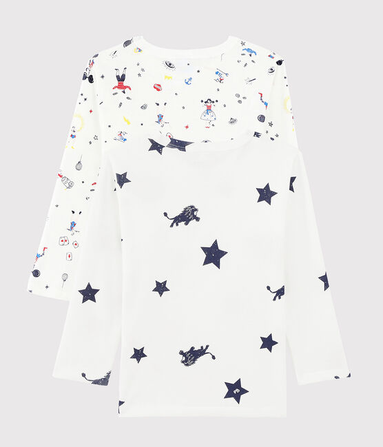 Lot de 2 tee-shirts manches longues imprimé festif petit garçon variante 1