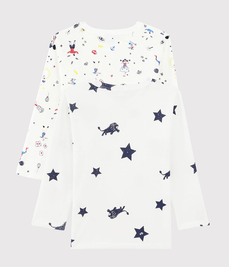 Set van 2 T-shirts met lange mouwen jongens met feestelijke print multicouleur