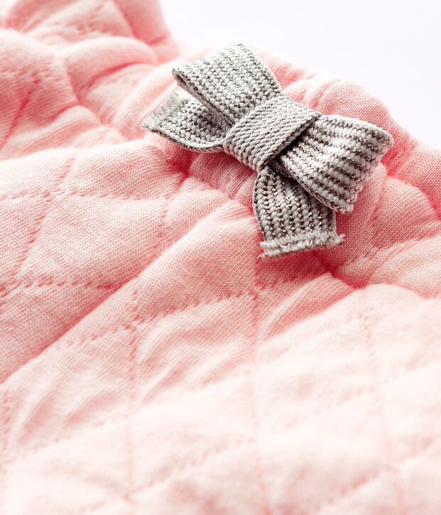Pantalon en tubique matelass&eacute; b&eacute;b&eacute; fille rose