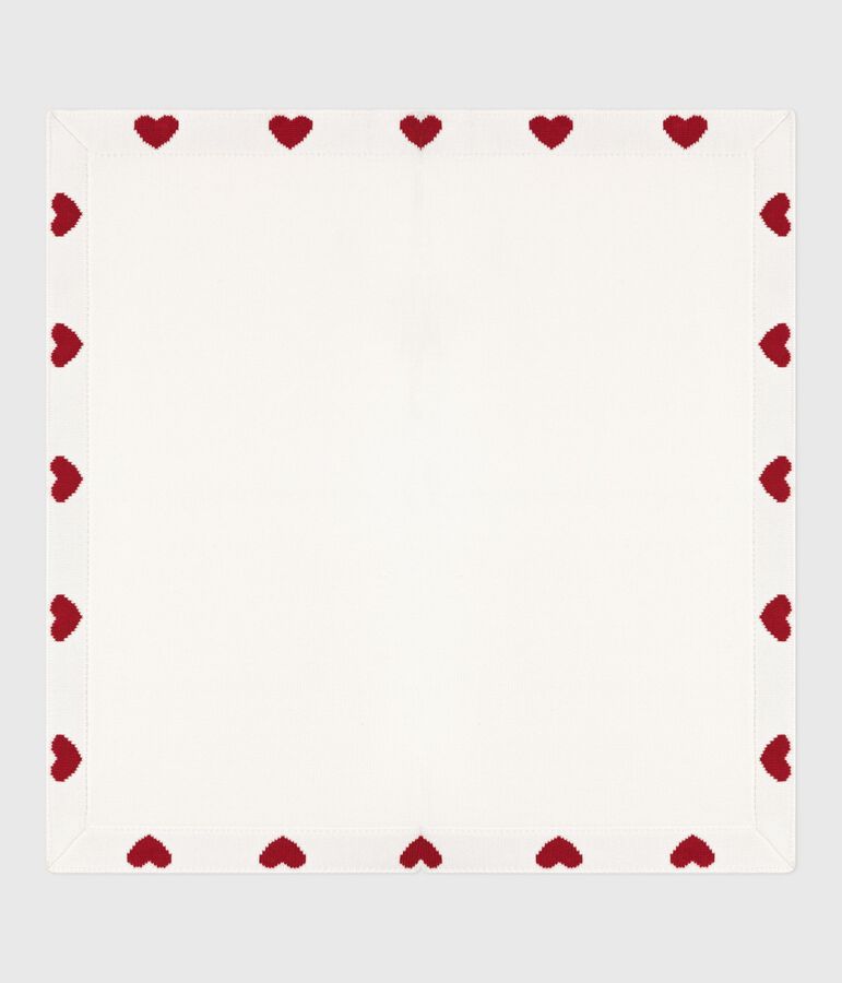 Katoenen babydeken wit/rood