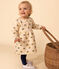 Jurk met lange mouwen in doorgestikte tubic met print voor baby's wit AVALANCHE/ MULTICO