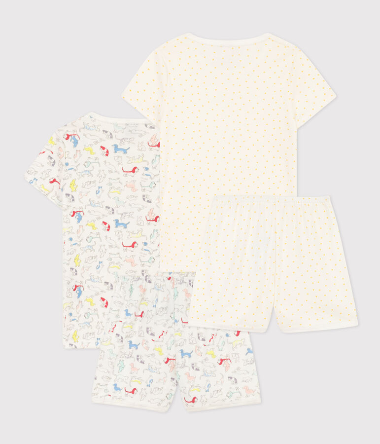 Set met korte meisjespyjama's met dieren in katoen multicouleur