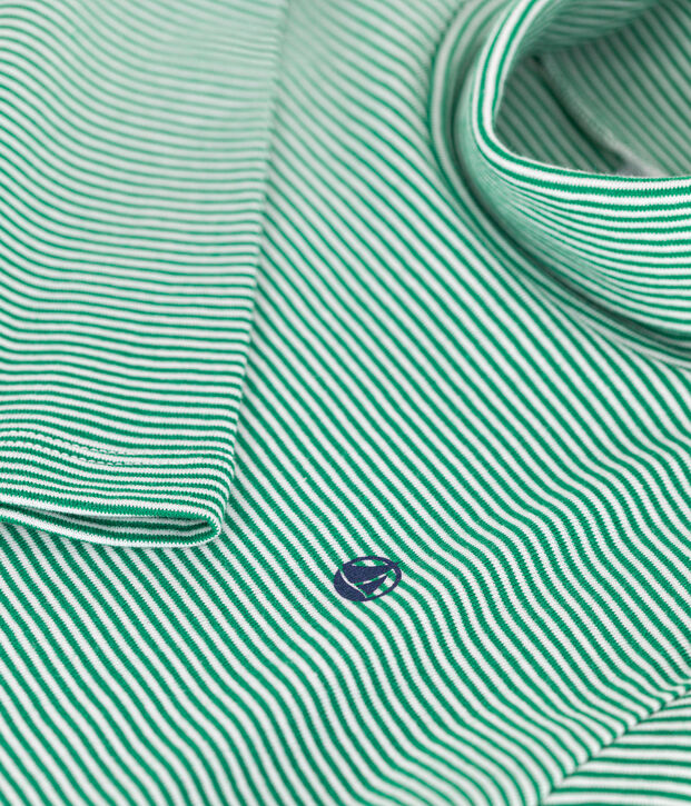 Gestreepte coltrui voor jongens/meisjes in katoen groen/wit