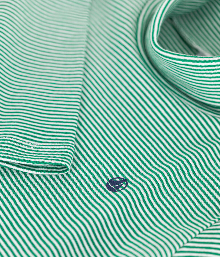 Gestreepte coltrui voor jongens/meisjes in katoen groen/wit