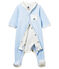 Bodyjama bébé garçon en velours milleraies bleu FRAICHEUR/blanc ECUME