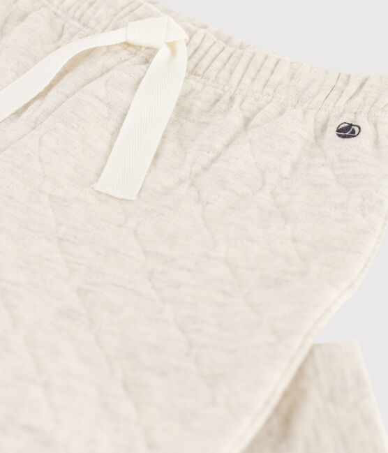 Broek in doorgestikt tubic voor baby's beige MONTELIMAR CHINE
