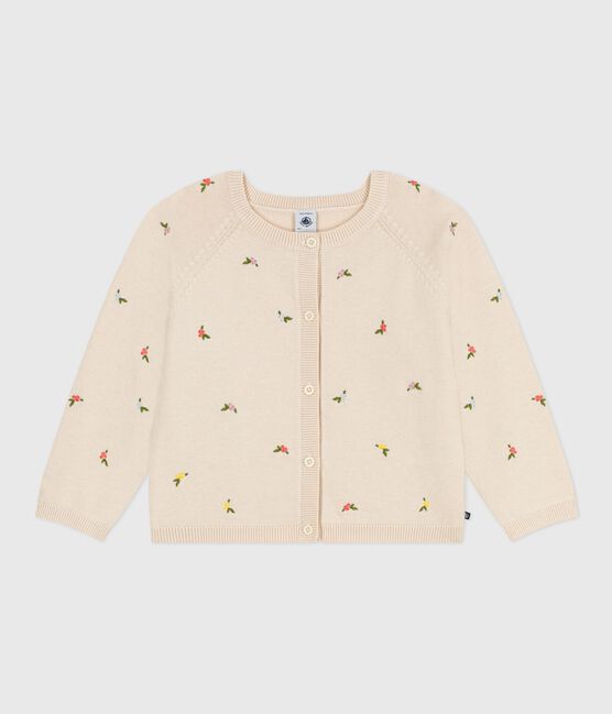 Cardigan in wol en katoen met geborduurde motieven voor kinderen wit AVALANCHE/ MULTICO